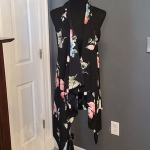 Sleevless long cardigam